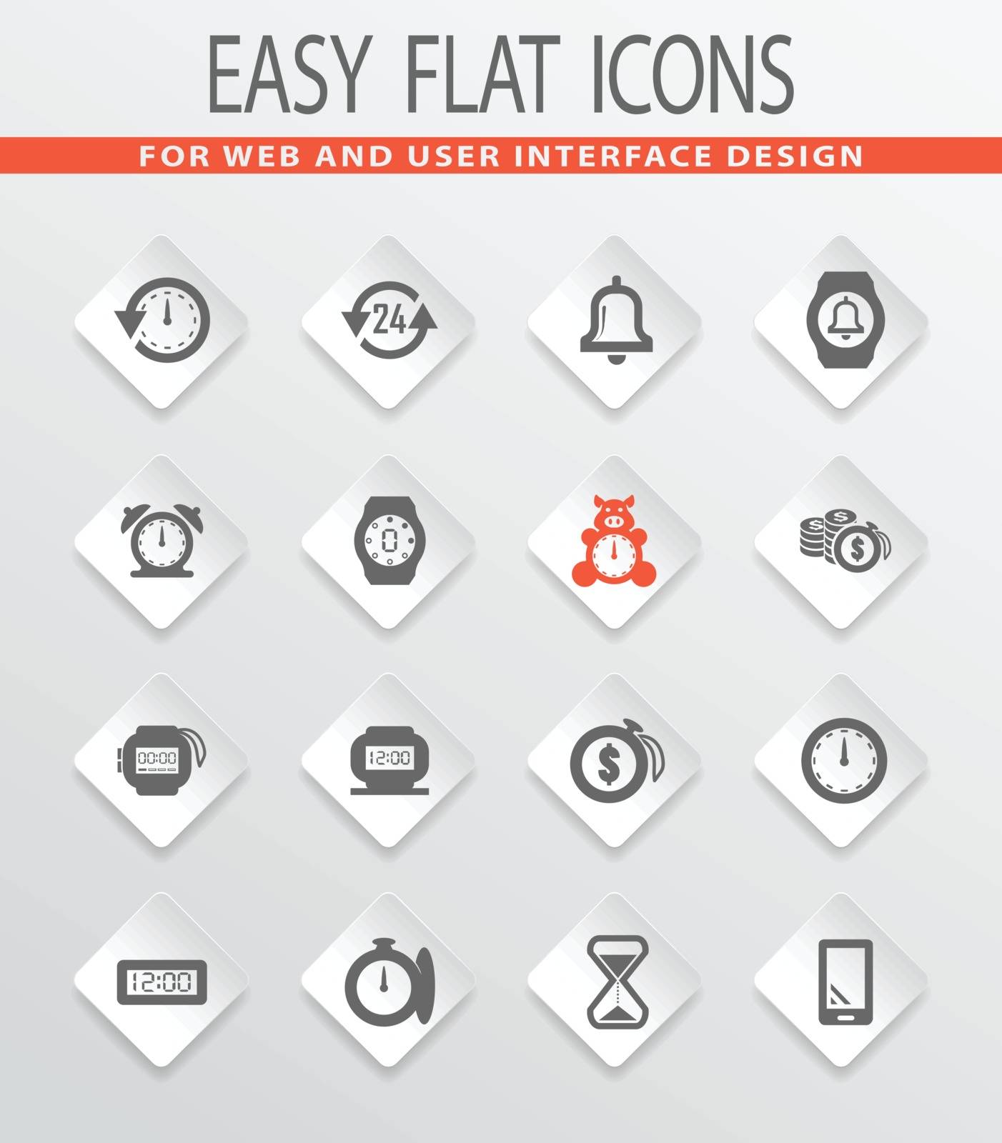 Time vector icons for user interface design
