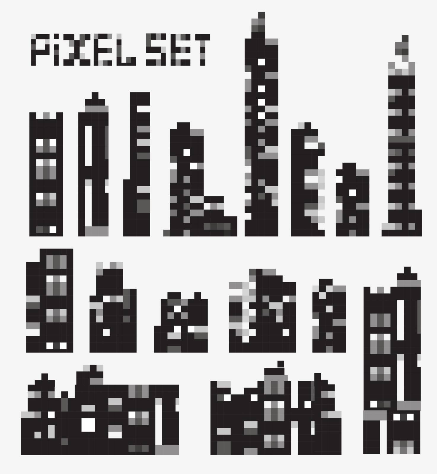 pixel buildings by Alexzel