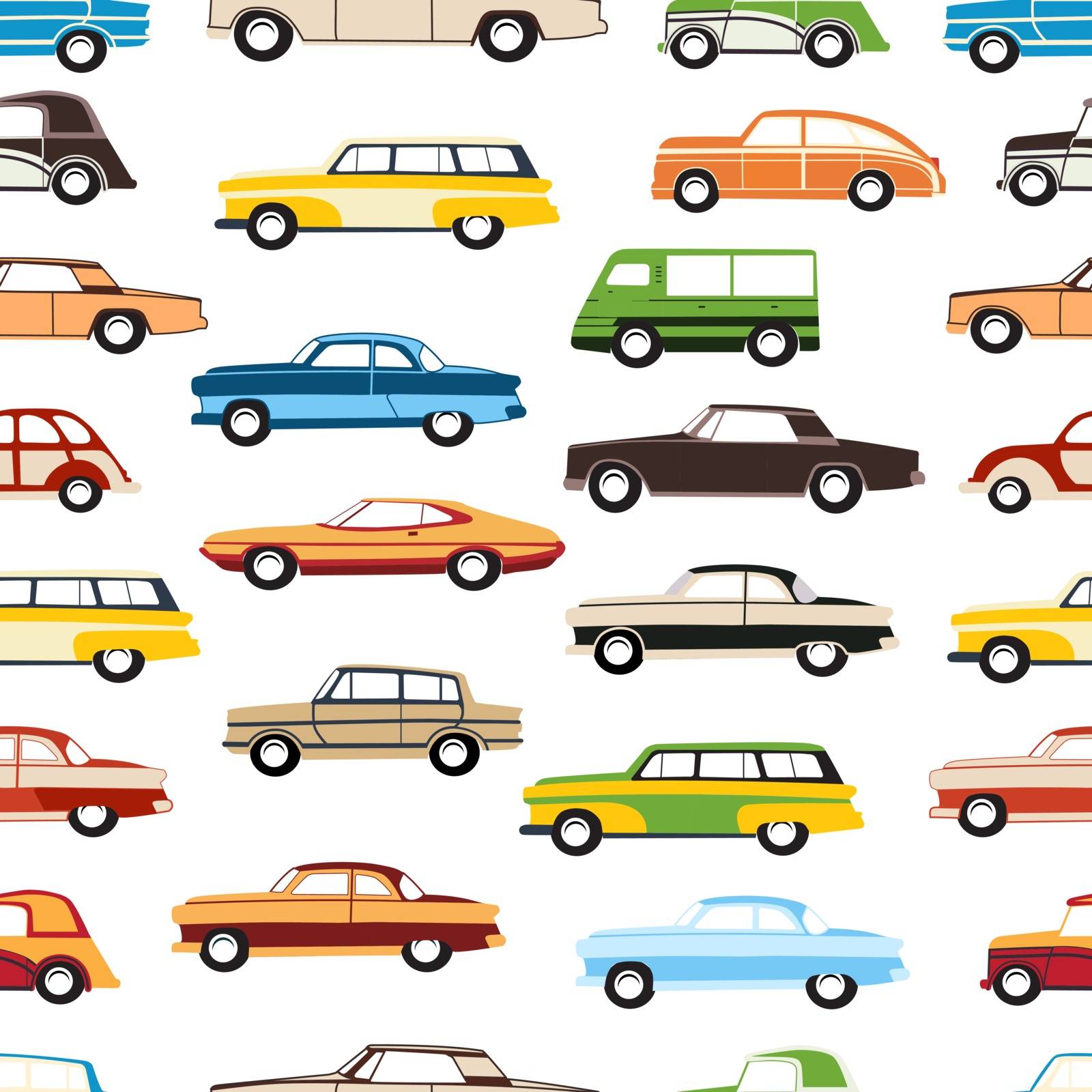 Seamless  pattern of decorative background of cars