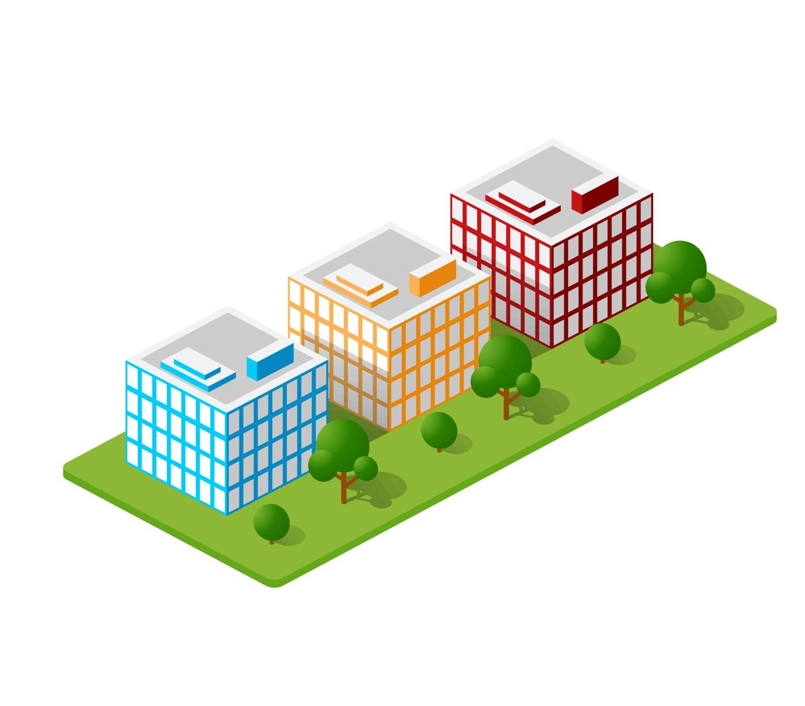 Isometric houses, town houses,  by Alexzel