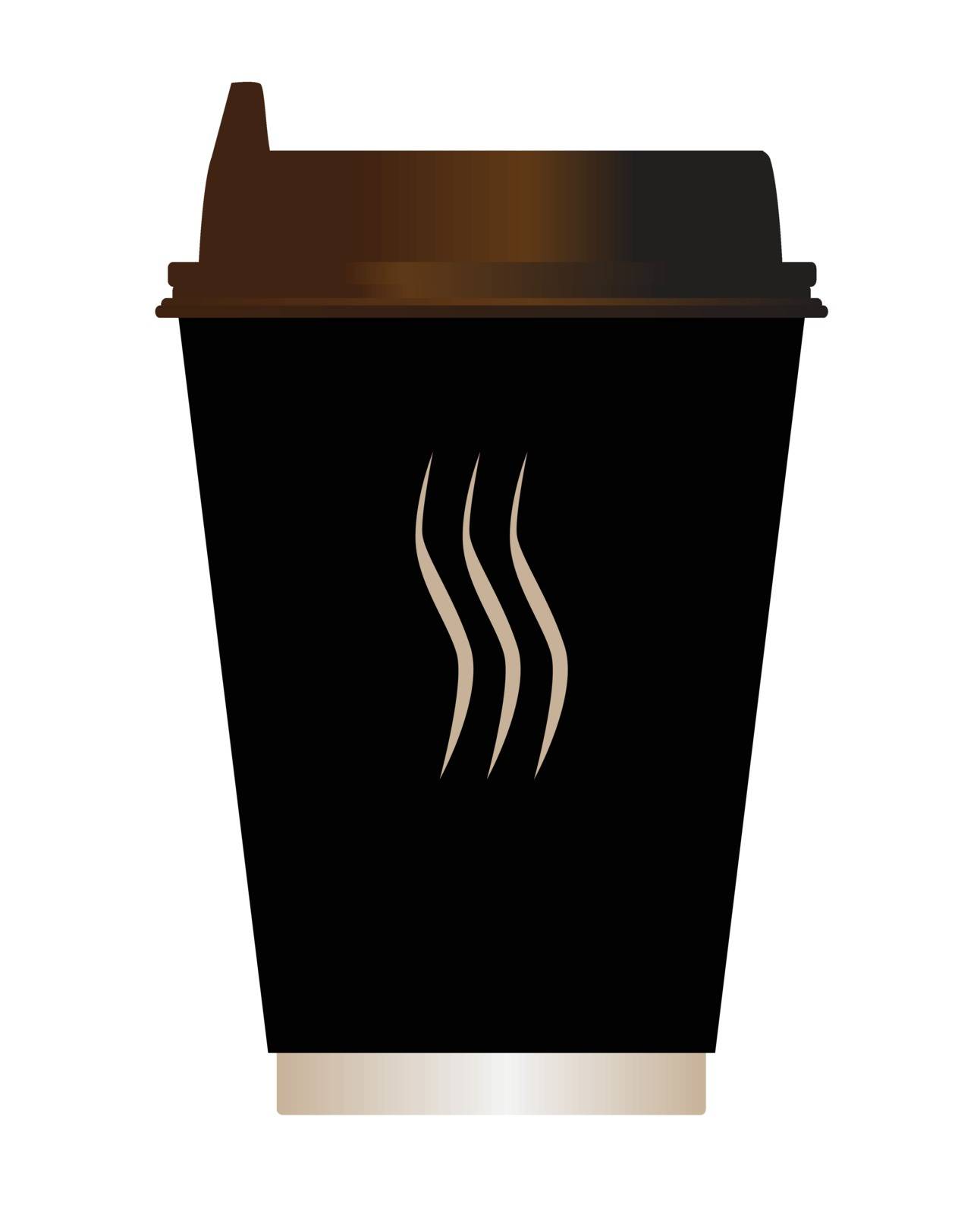 A typical paper coffee cup over a white background