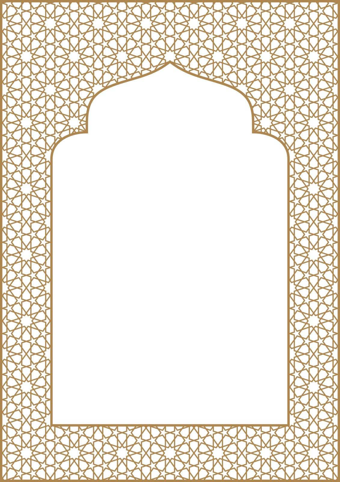Rectangular frame with traditional Arabic ornament for invitation card.Proportion A4. by ALYOHA