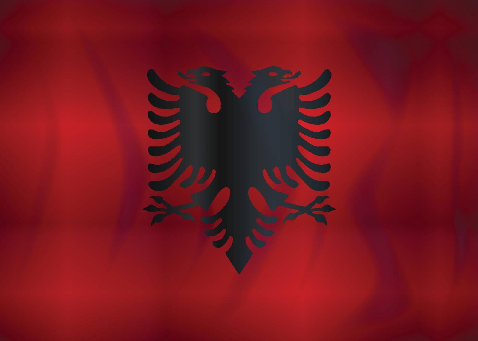 The flag of Albania with national emblem