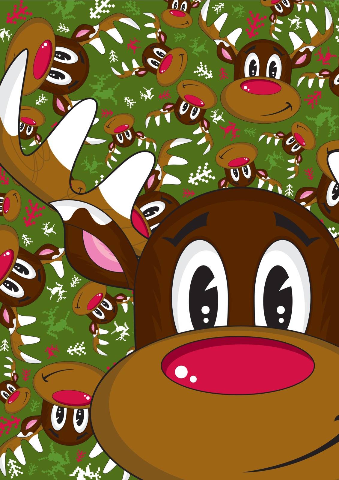 Cartoon Rudolph the Reindeer by markmurphycreative
