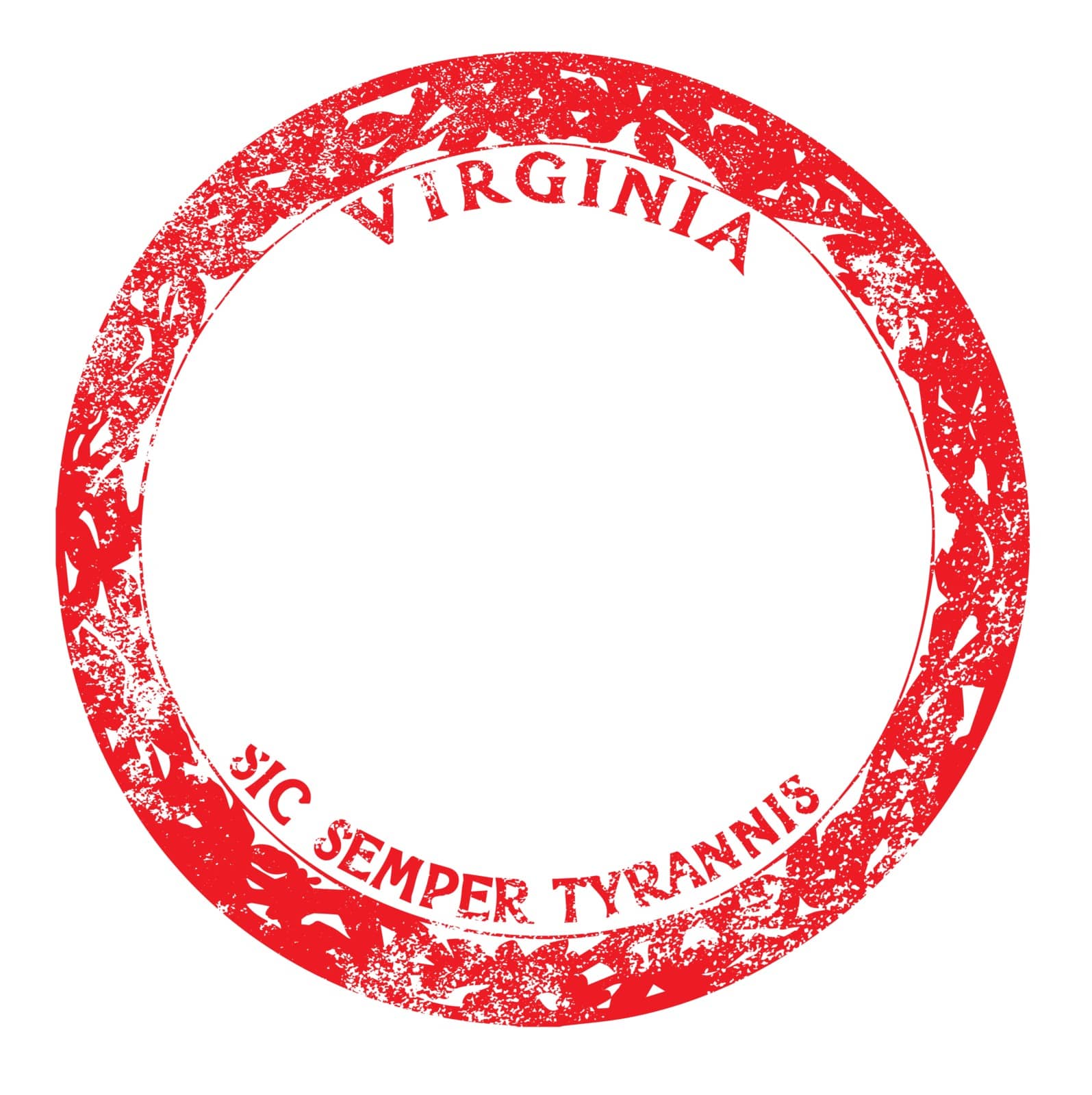 Virginia rubber red ink stamp on a white background