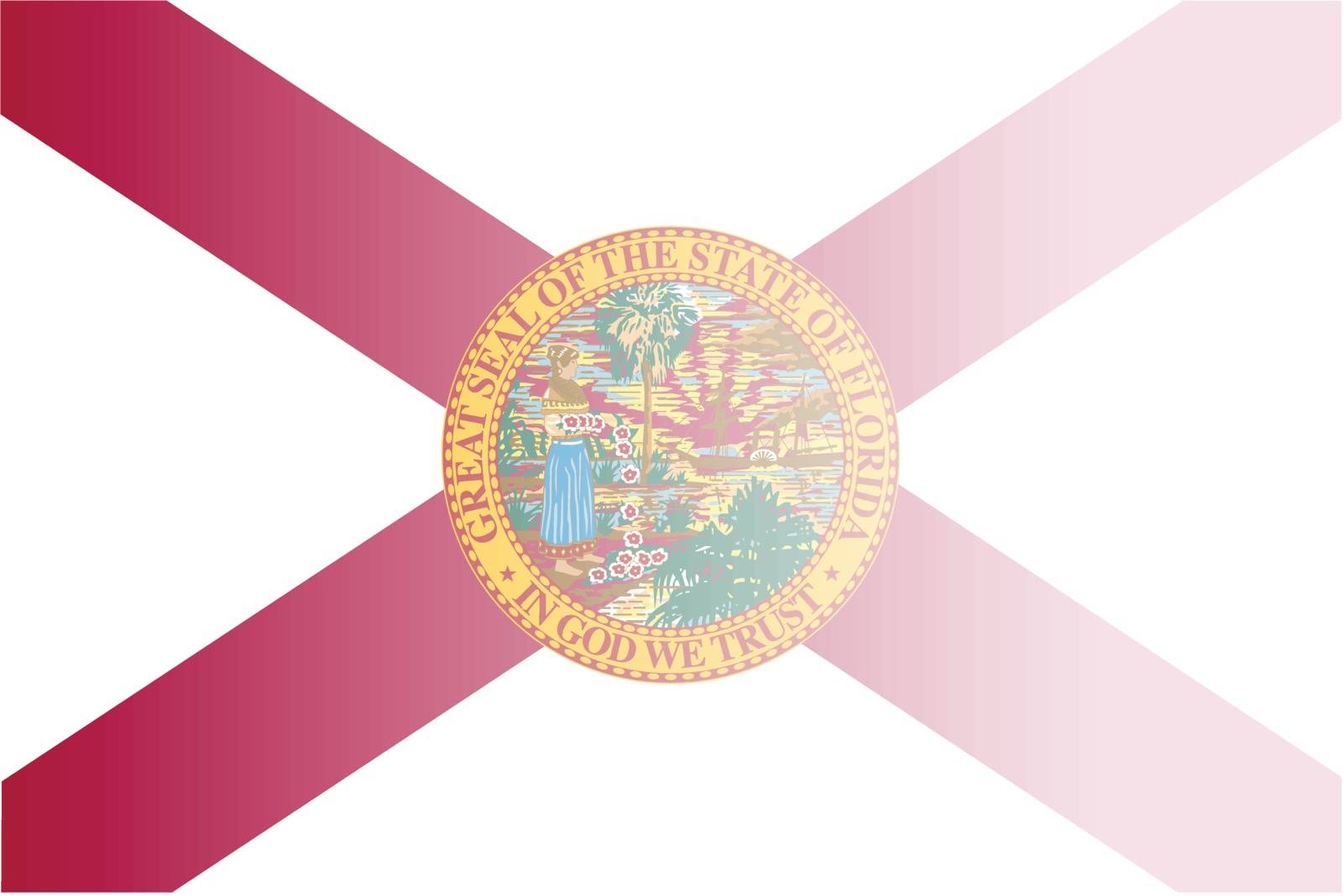 The flag of the USA state of Florida with fade