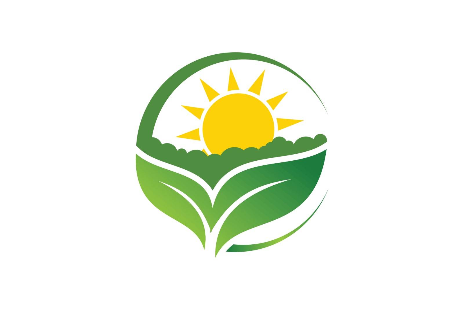 Farm House concept logo Template with farm landscape Label for natural farm products