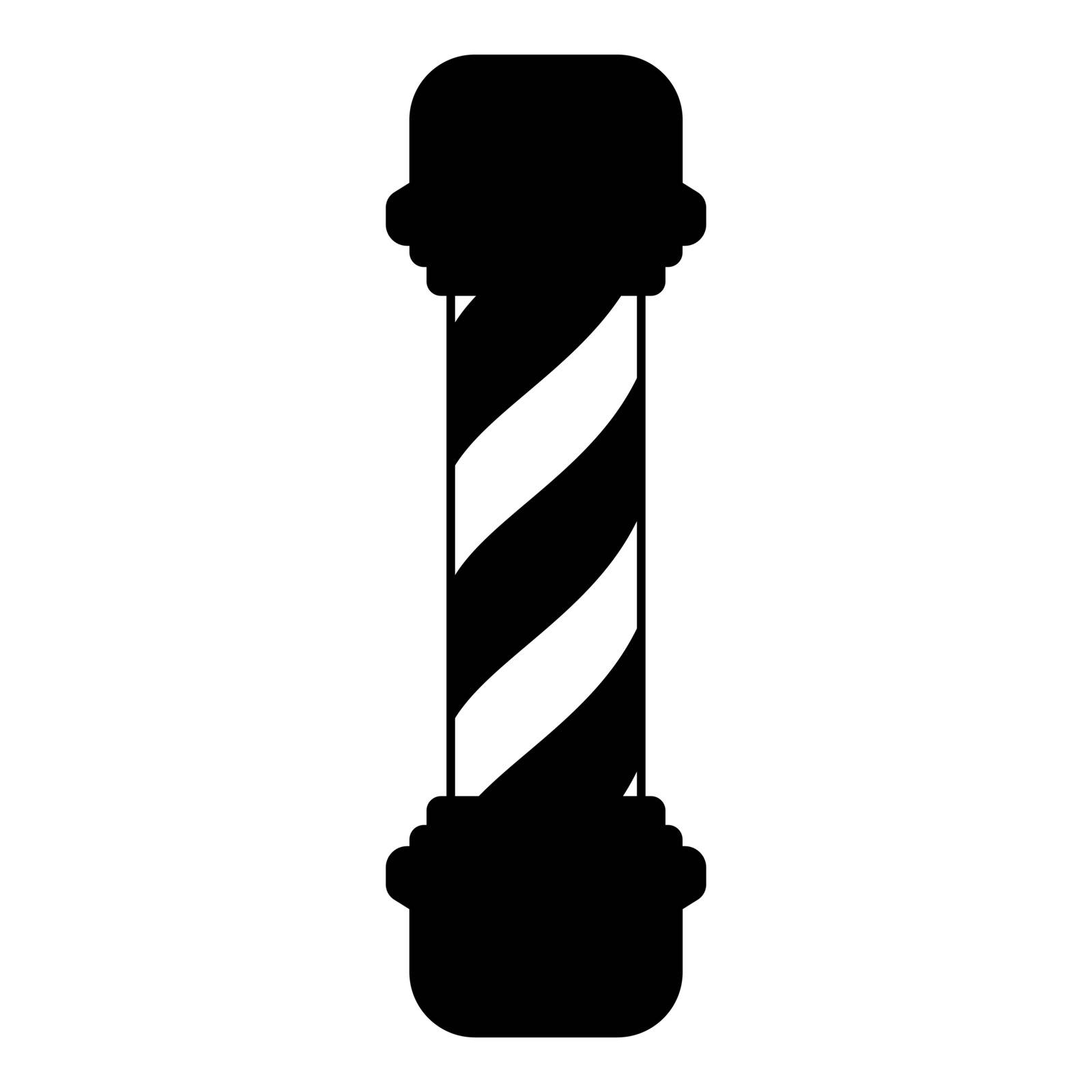 Barber shop pole icon black color illustration flat style simple image by serhii435