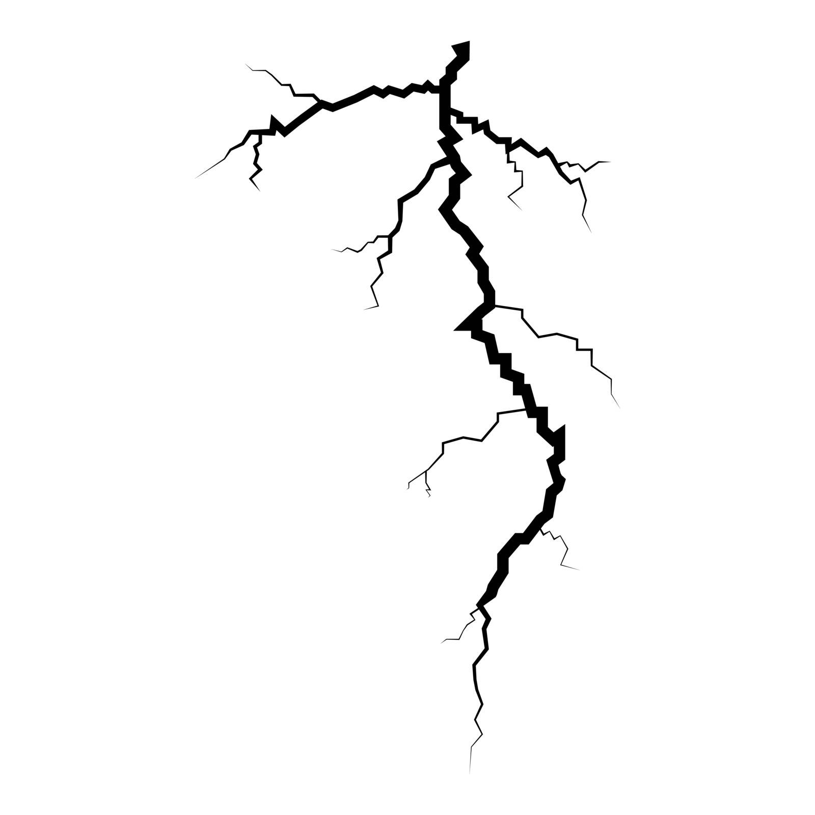 Thunderstorm crack icon black colour image