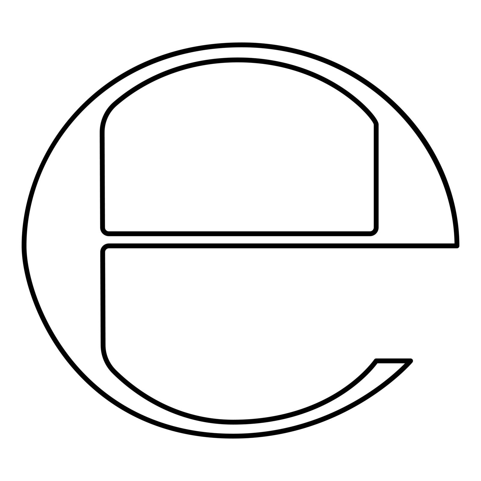 Estimated sign E mark symbol e icon black colour image