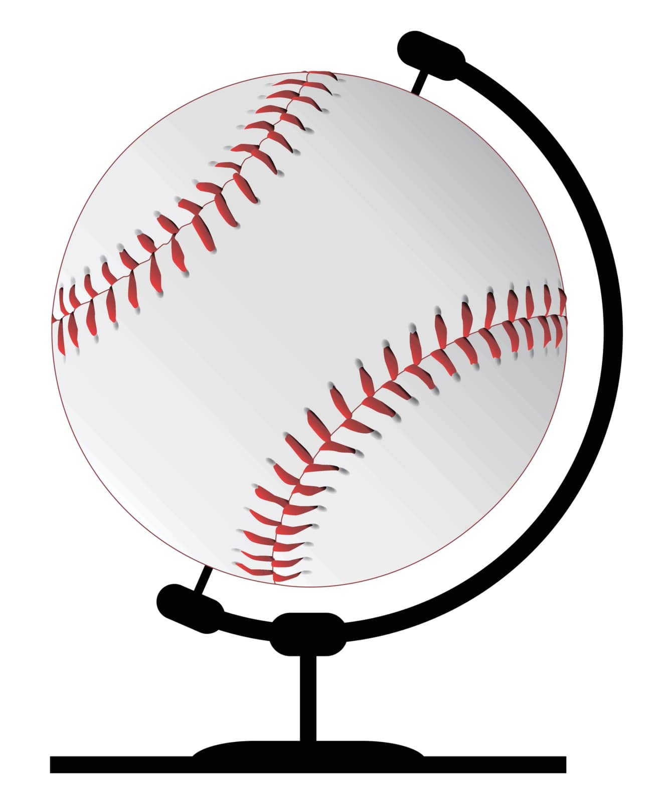 A baseball globeon a traditional swivel stand isolated on a white background