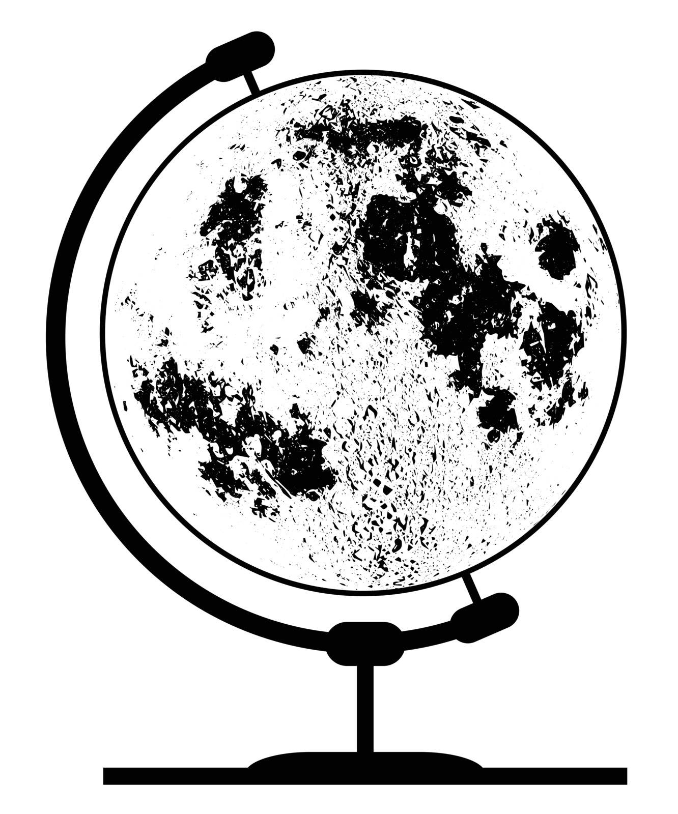 Mounted Lunar Globe On Rotating Swivel by Bigalbaloo