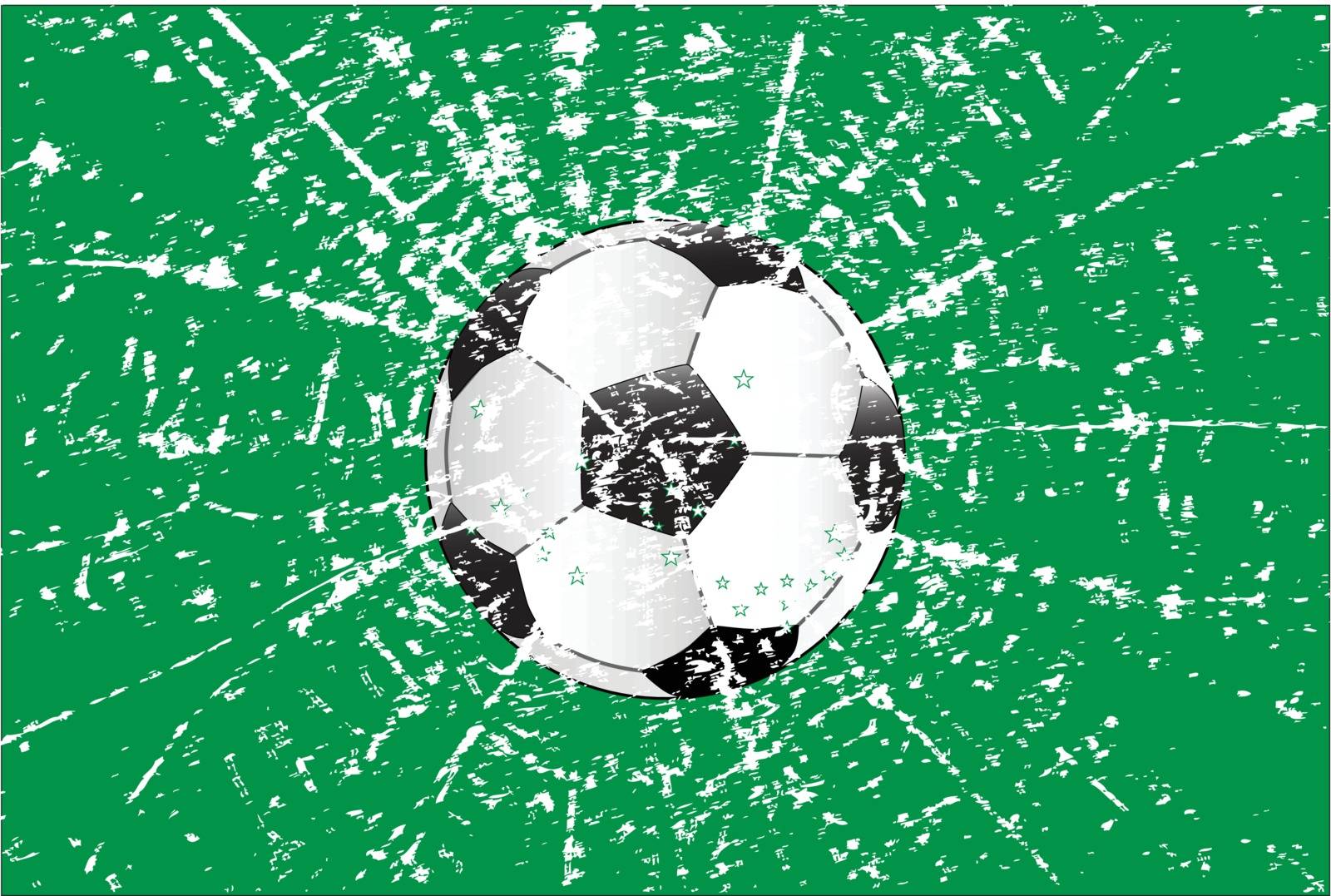 Typical football with a blue and white splatter style grunge background