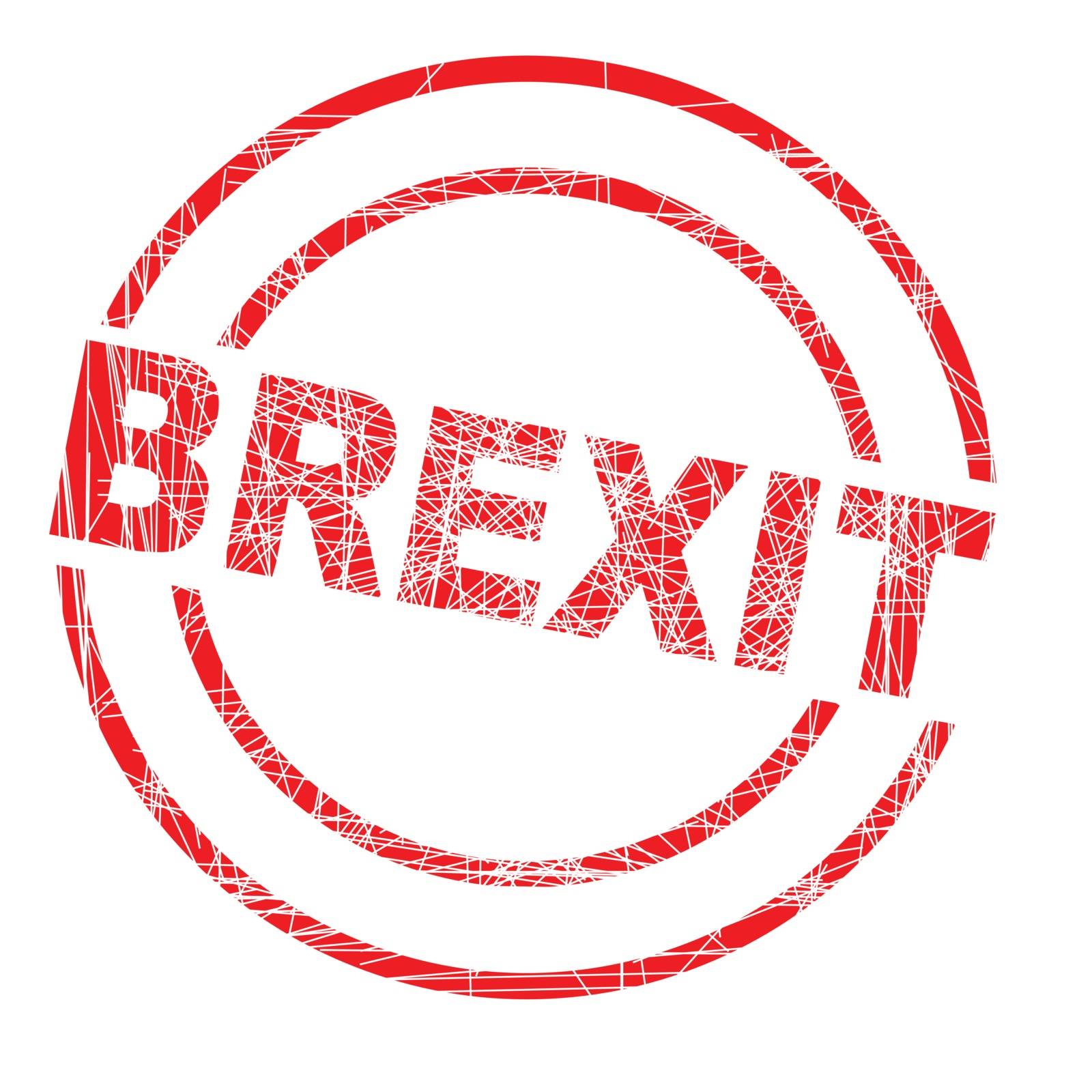 Brexit red ink grunged rubber stamp on a white background