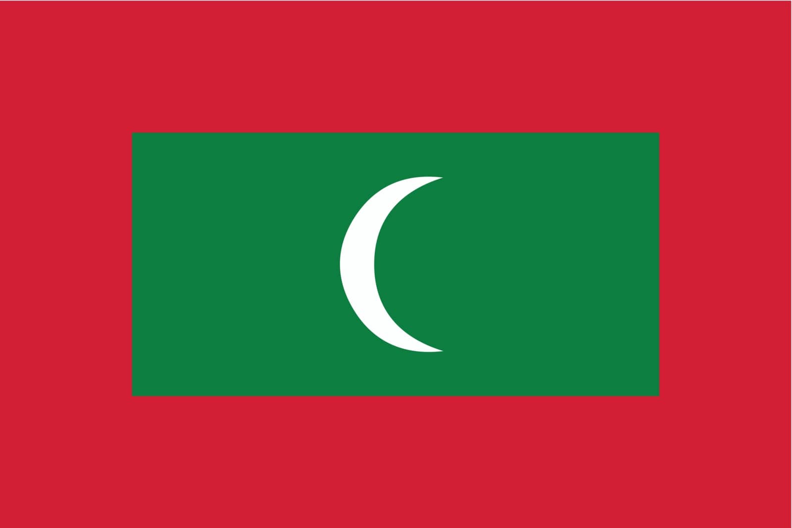 The national flag of the Maldives