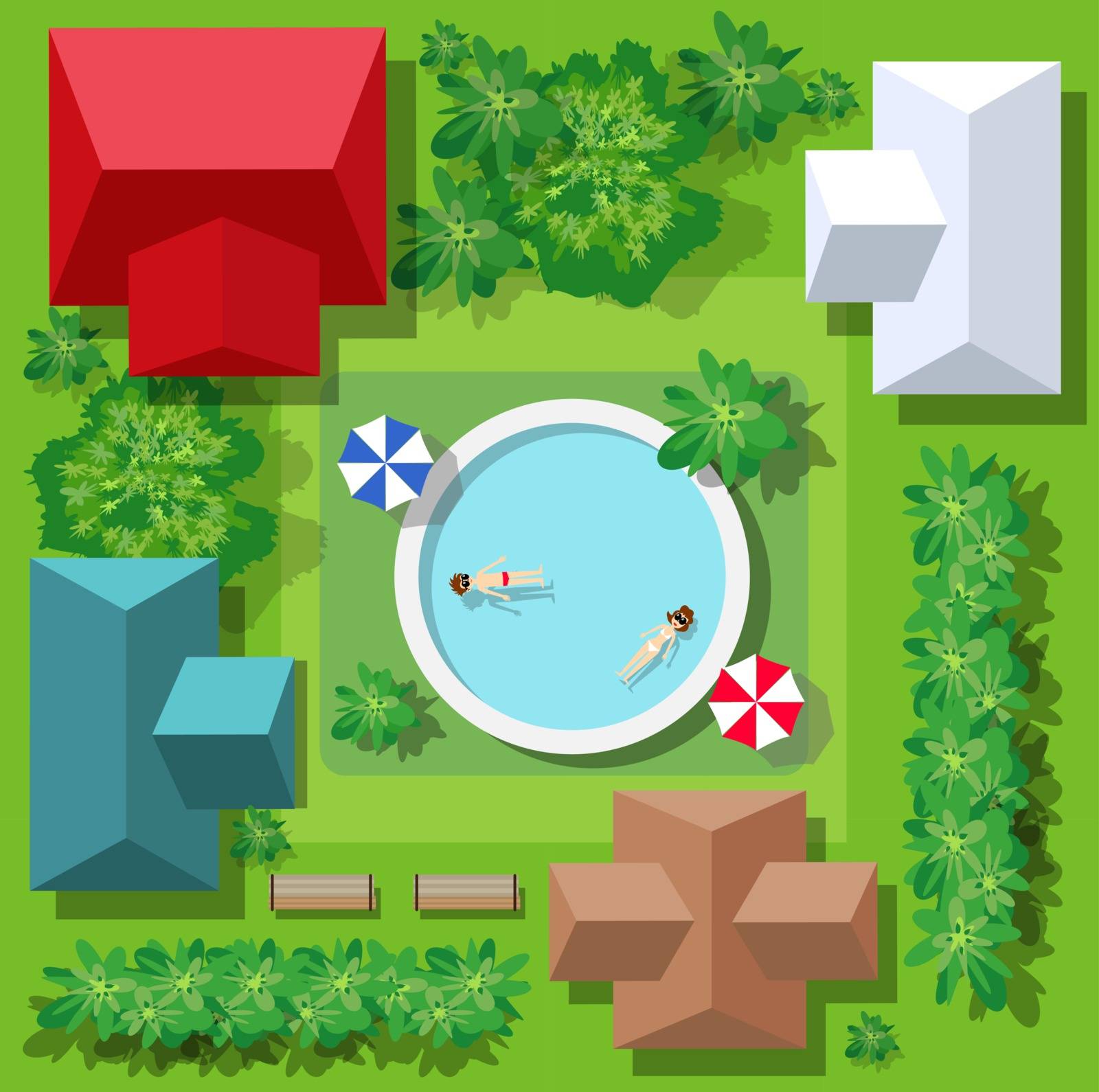 Top view of the swimming pool by Alexzel