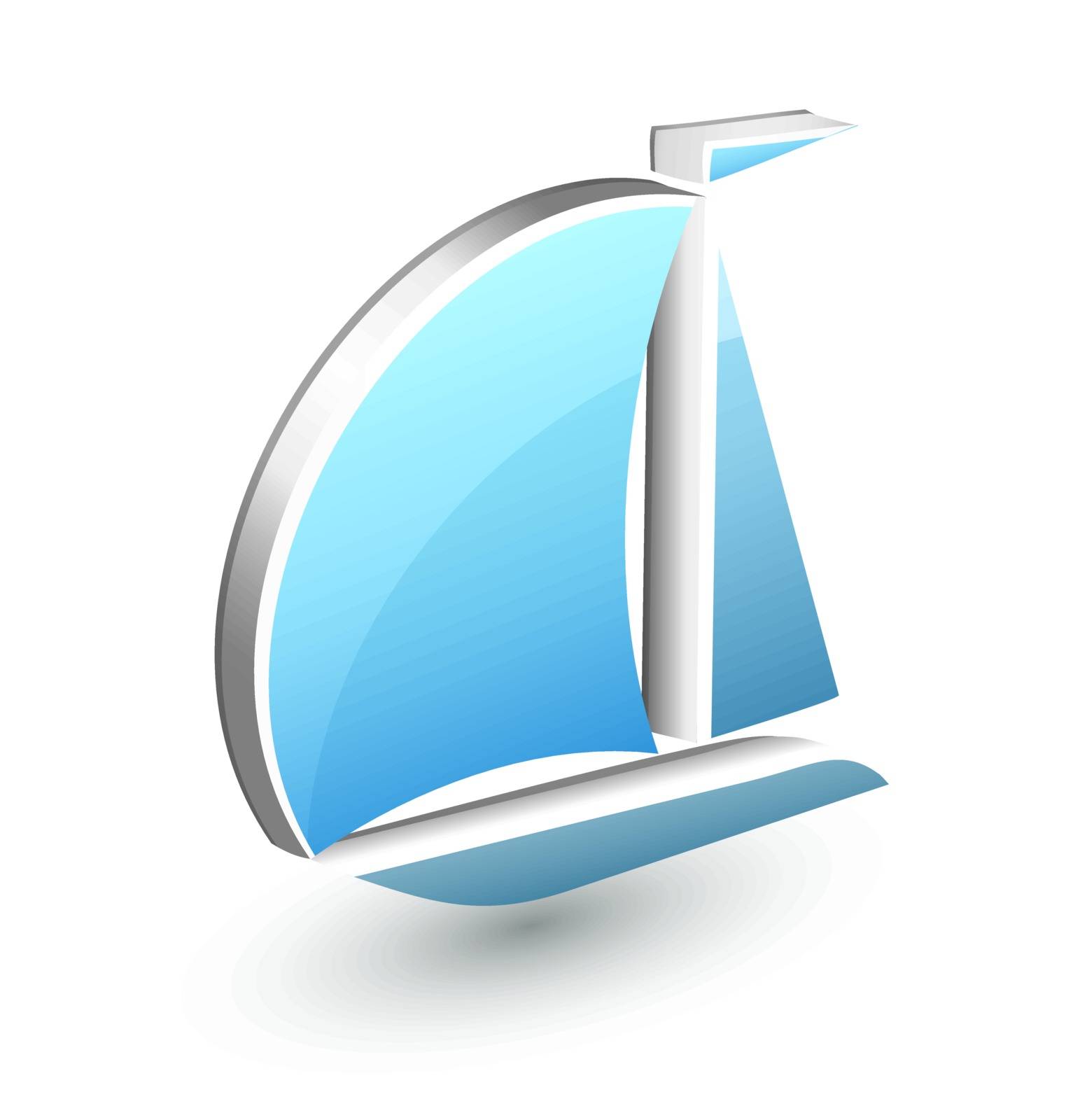 Boat yacht icon 3D online signs and symbols