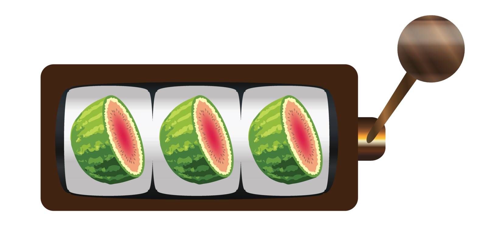 Fruit Machine 3 Melons or Cantaloupe With Handle And Knob by Bigalbaloo