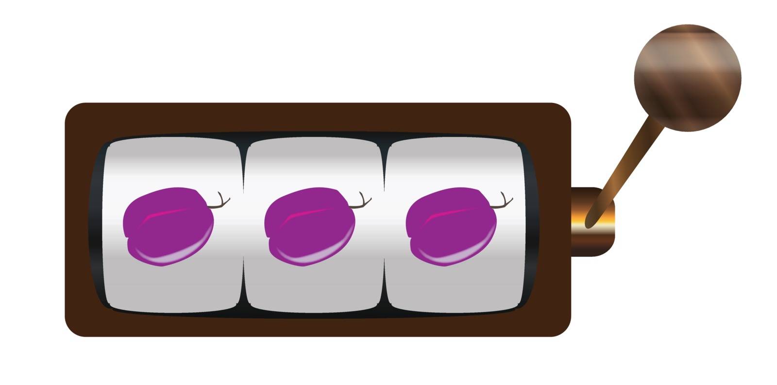 Fruit Machine 3 Plum Icons With Handle And Knob by Bigalbaloo