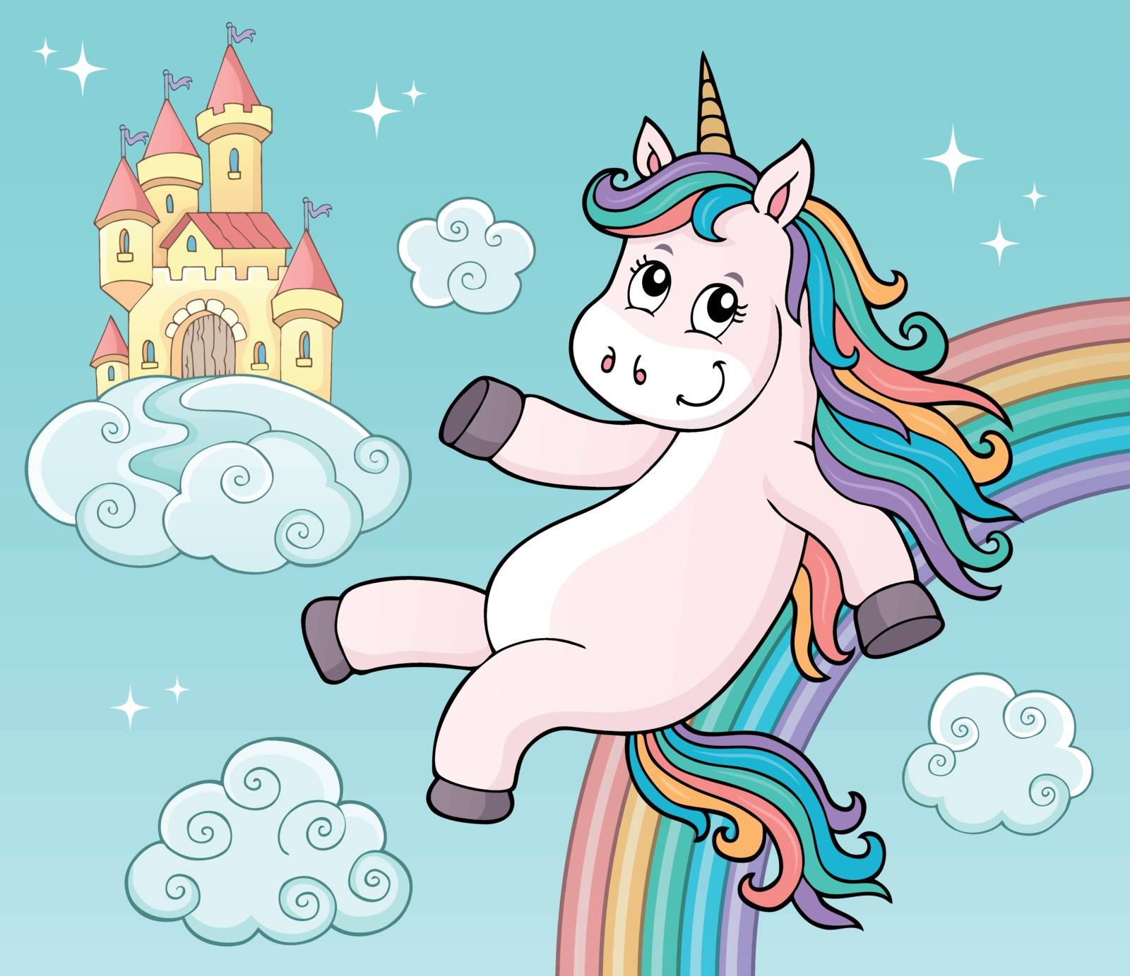 Cute unicorn topic image 5 - eps10 vector illustration.