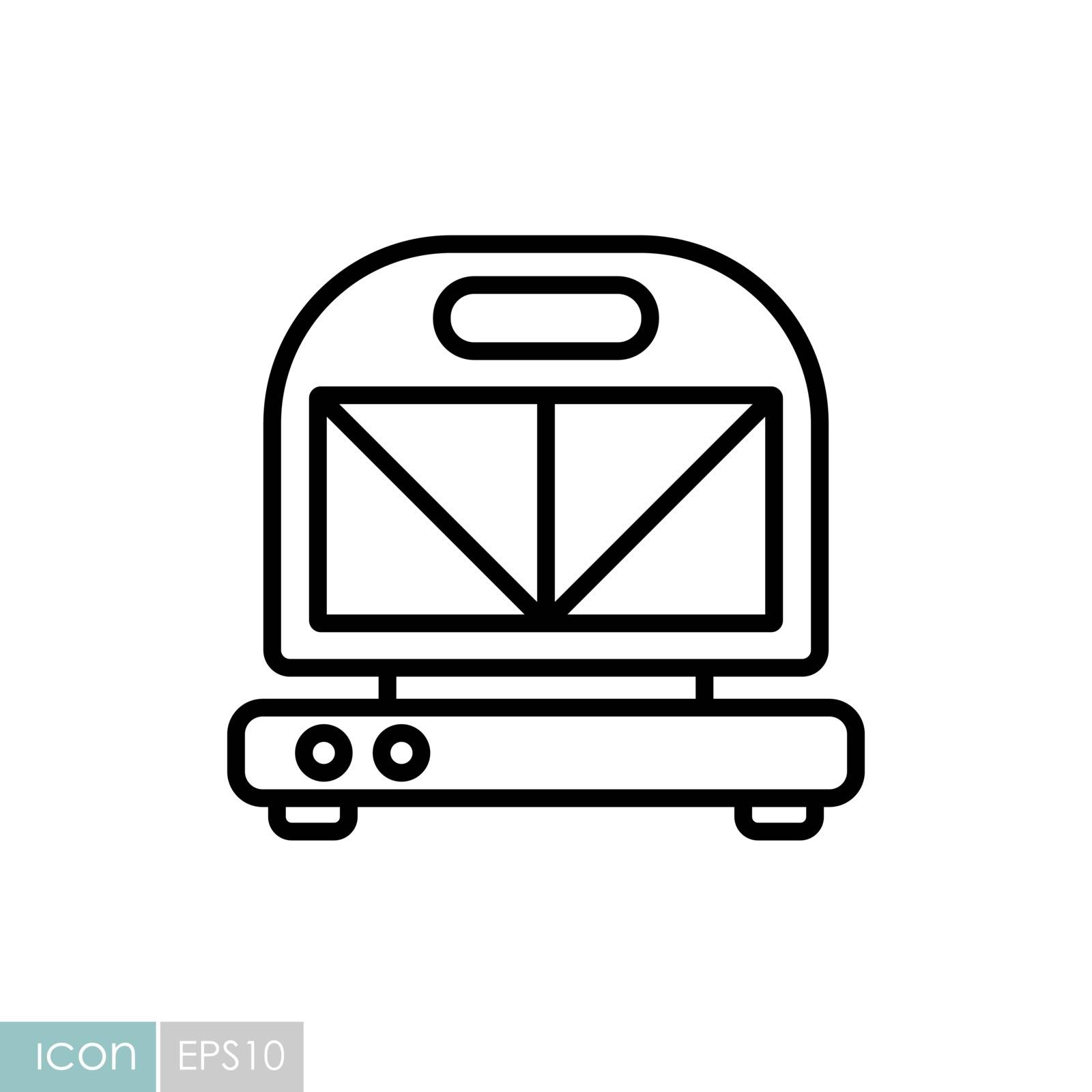 Kitchen sandwich maker vector icon. Electric kitchen appliance. Graph symbol for cooking web site design, logo, app, UI