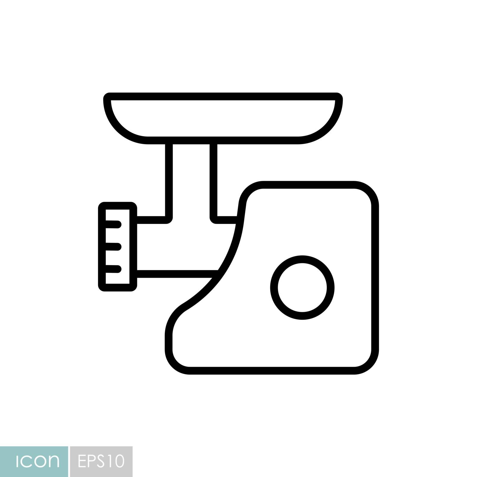 Electric meat grinder vector icon. Electric kitchen appliance. Graph symbol for cooking web site design, logo, app, UI