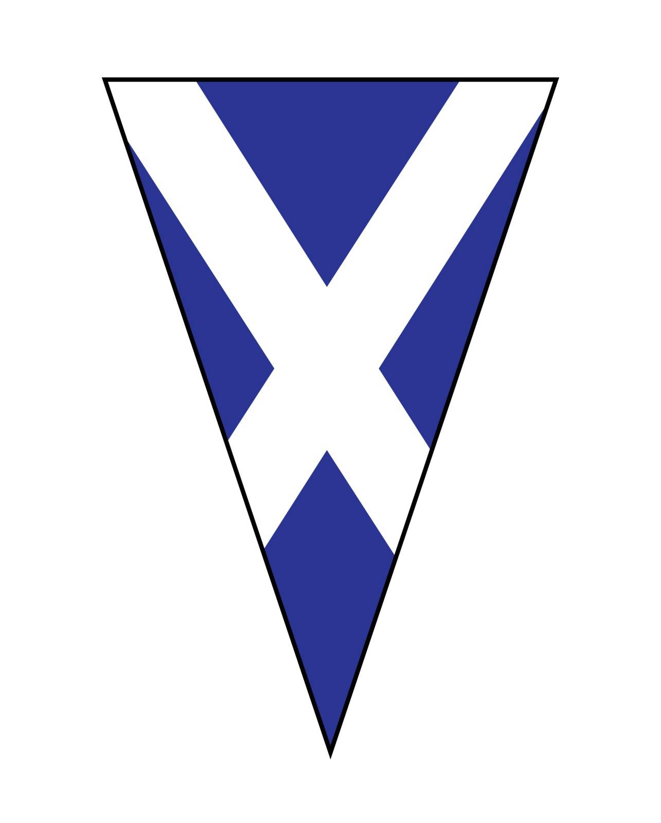 The Scottish Flag as part of a bunting