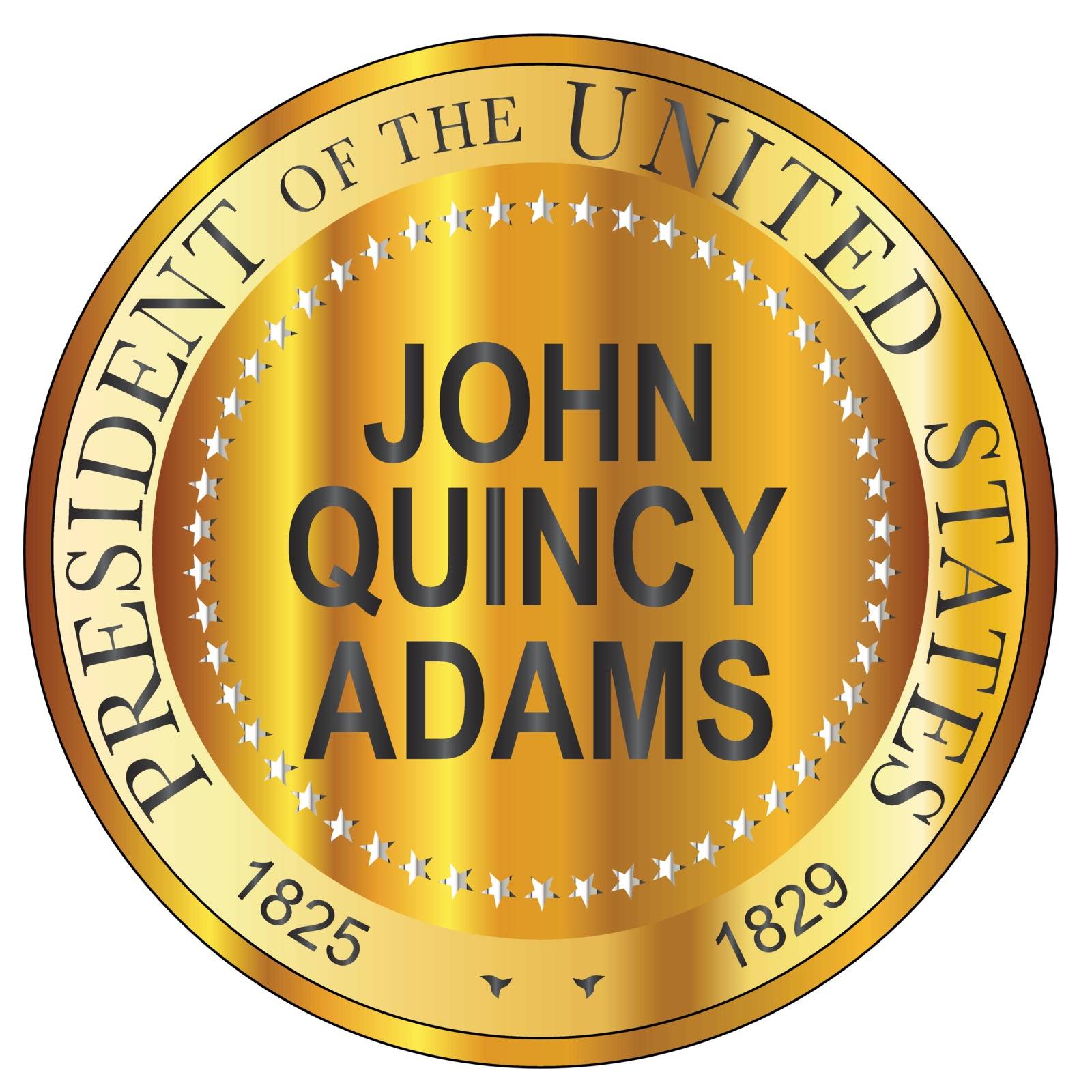 John Quincy Adams 6th president of the United States of America round stamp