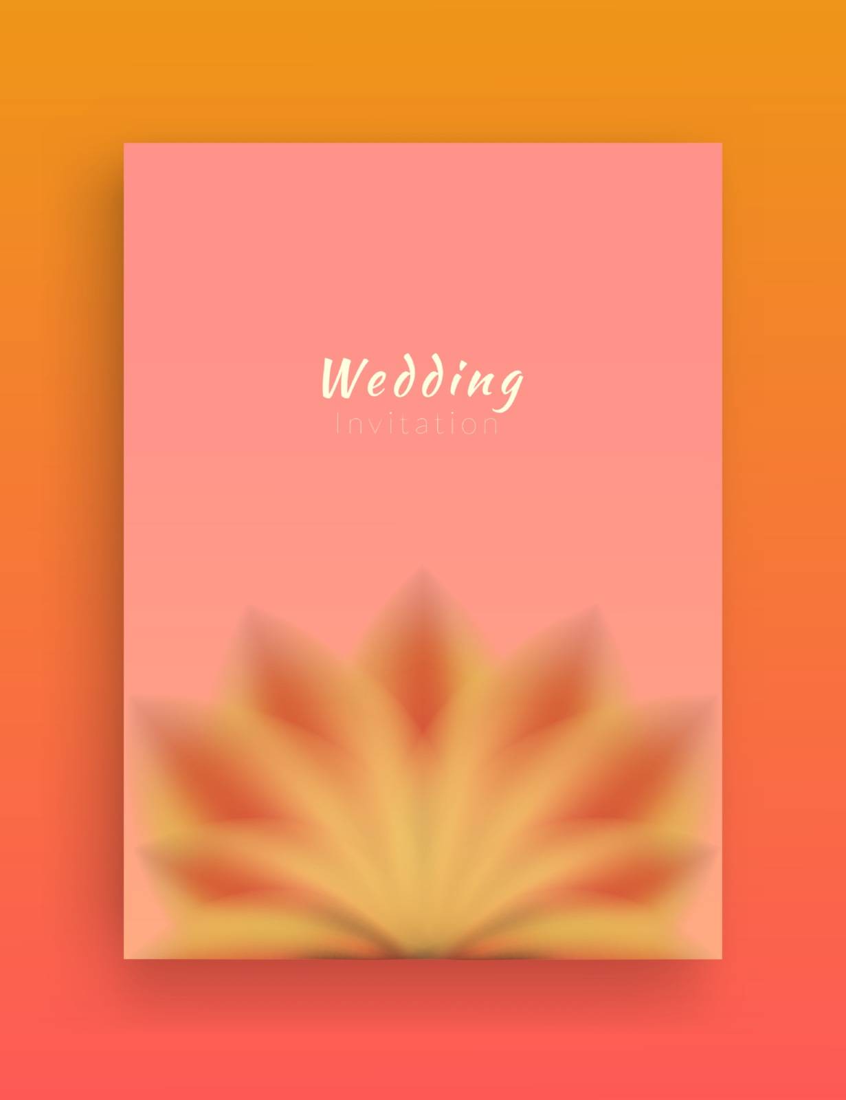 Minimalist Invitation card design with decorative elements of flower petals and soft colors.