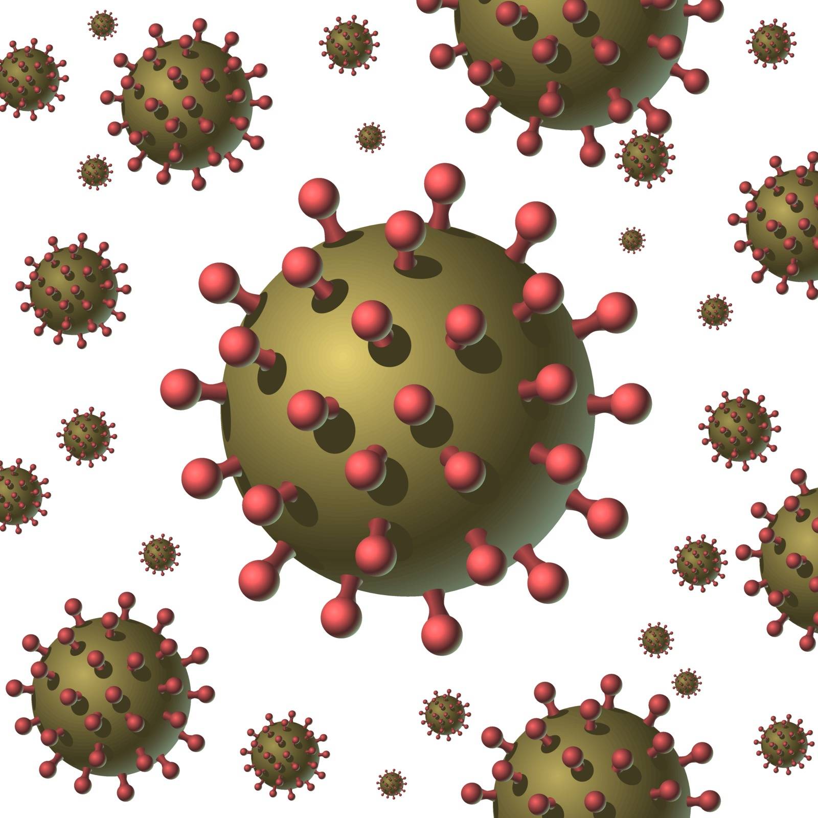 Coronavirus COVID-2019, isolated vector illustration, close up.