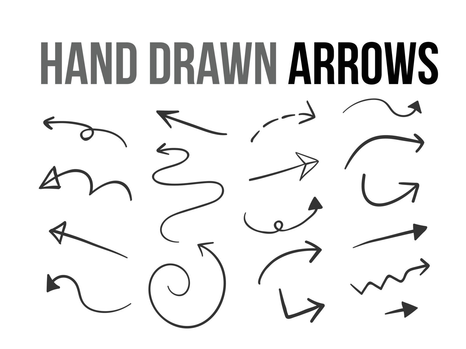 The vector hand drawn arrow design material collection set  by cougarsan