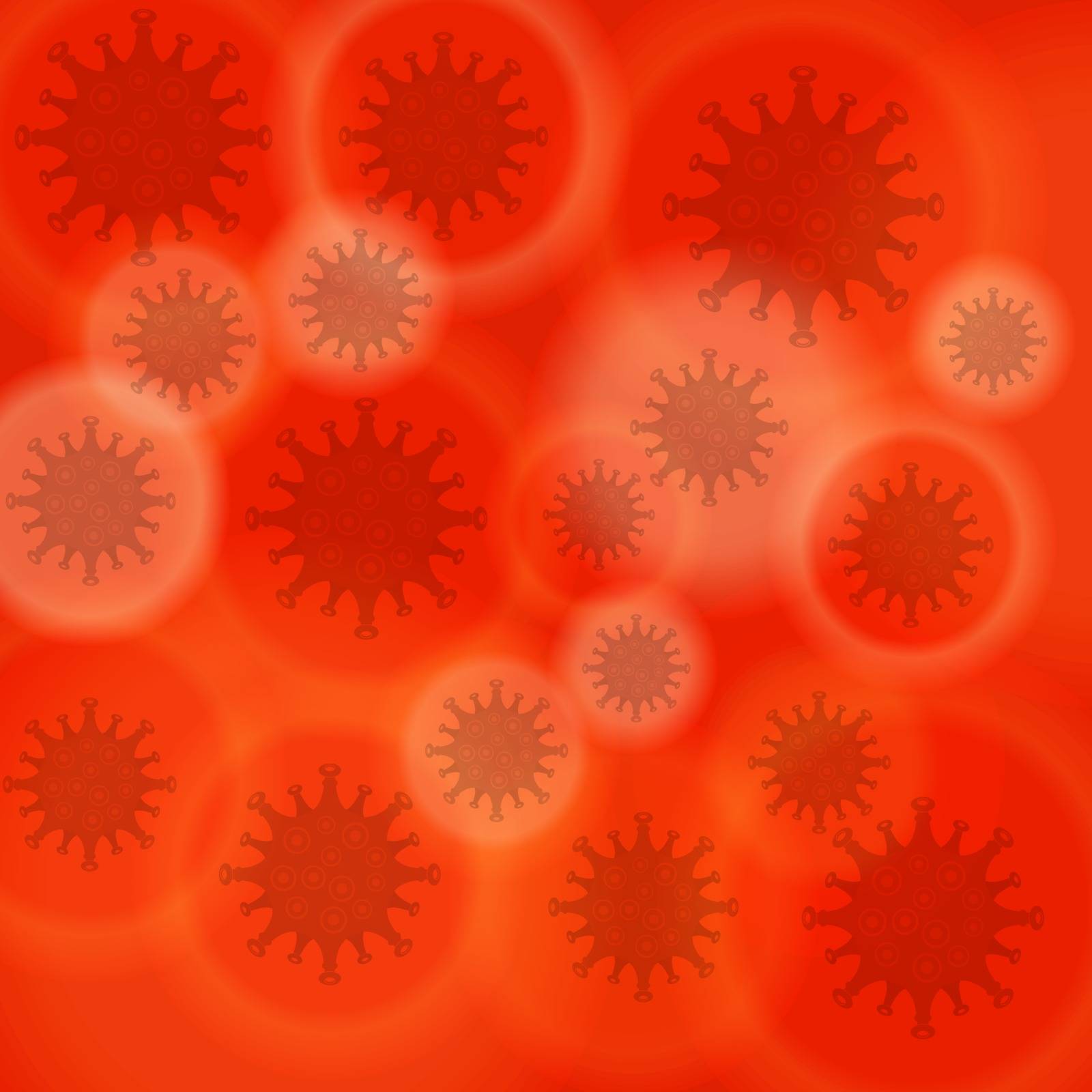 Stop Pandemic Novel Coronavirus Sign on Red Blurred Background. COVID-19.