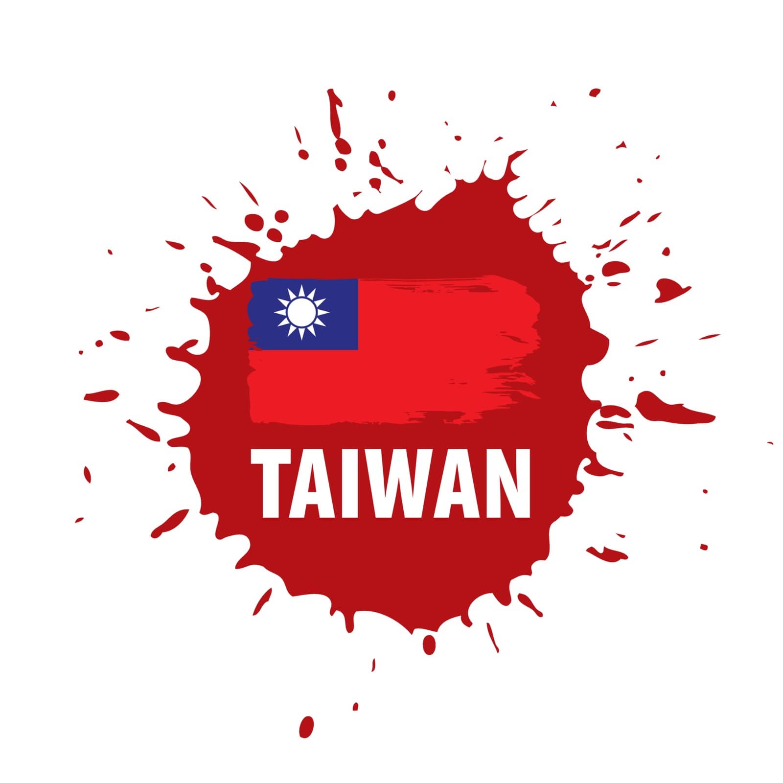 Taiwan flag, vector illustration on a white background.