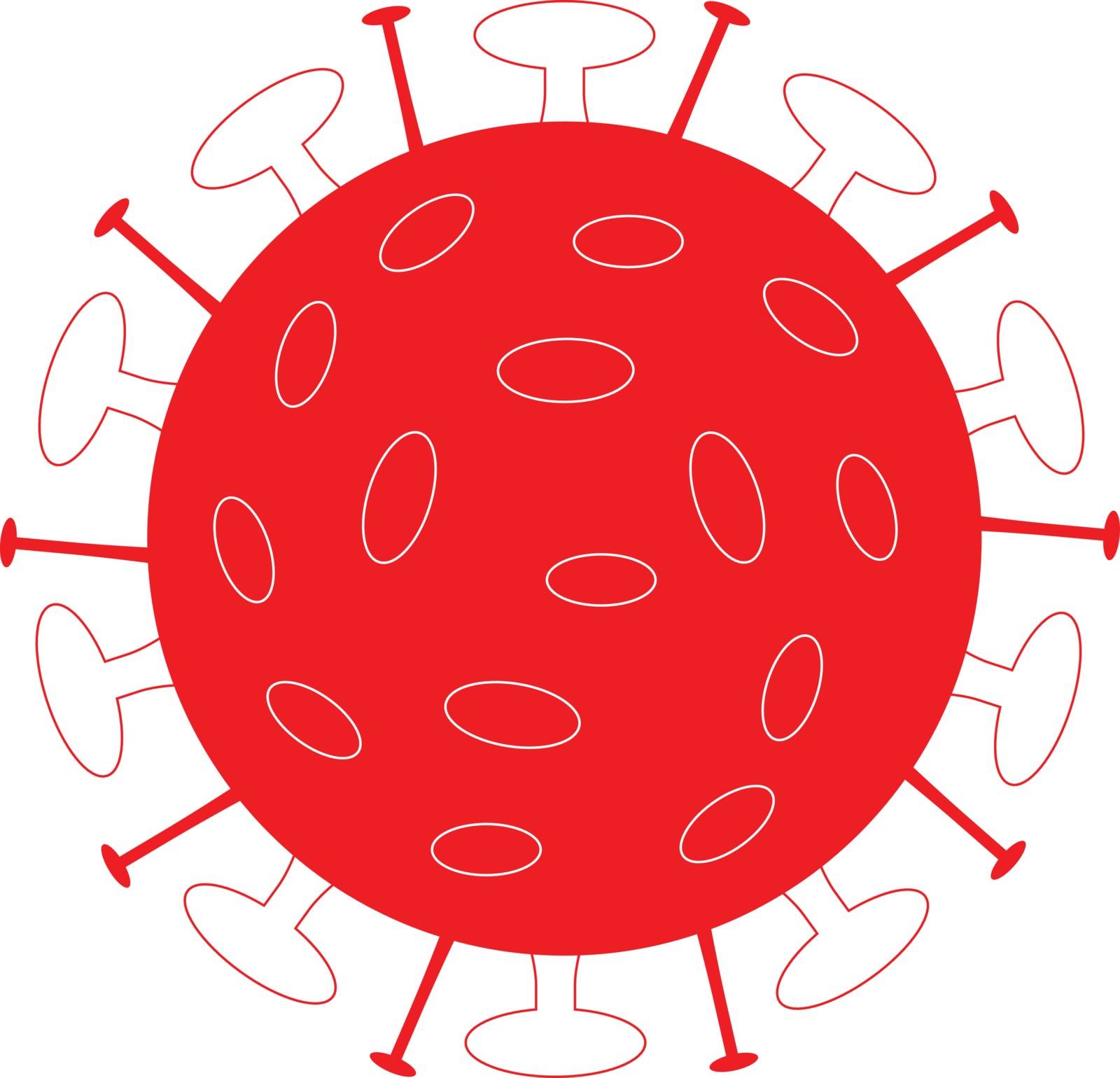 icon of coronavirus in red and white