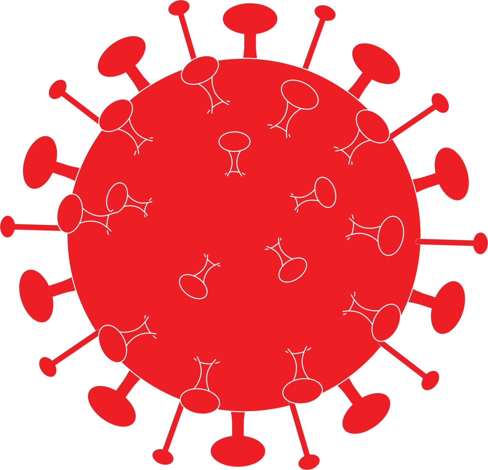 icon of coronavirus in red and white