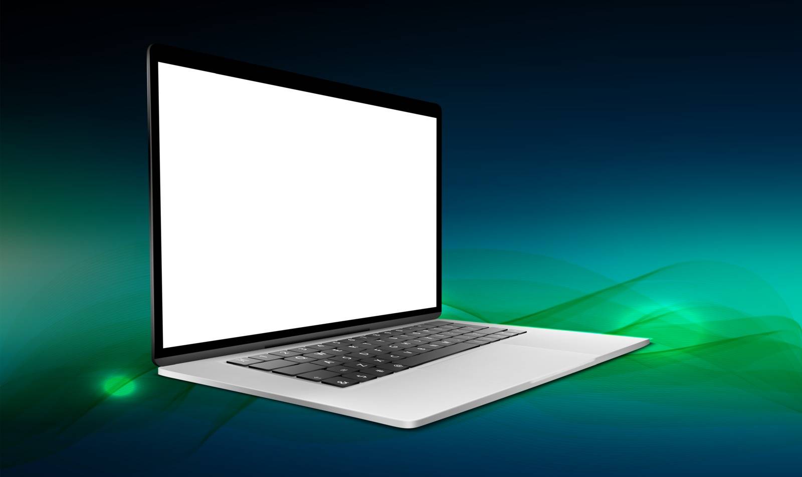 mock up illustration of laptop on abstract background by aanavcreationsplus