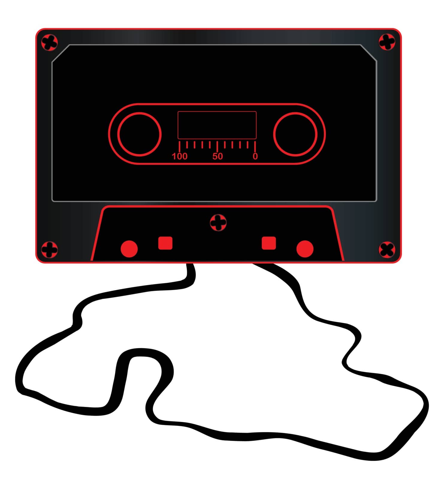 Unwound Black Audio Cassette by Bigalbaloo