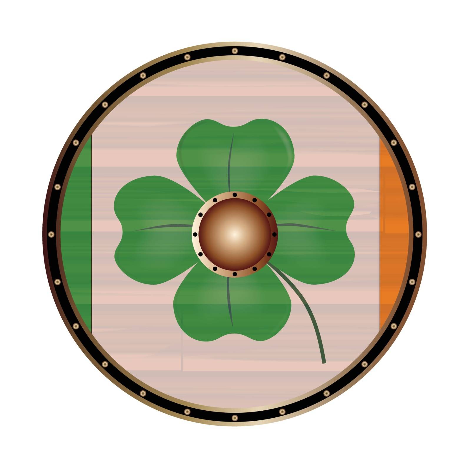 Round Shield With the flag of Ireland by Bigalbaloo