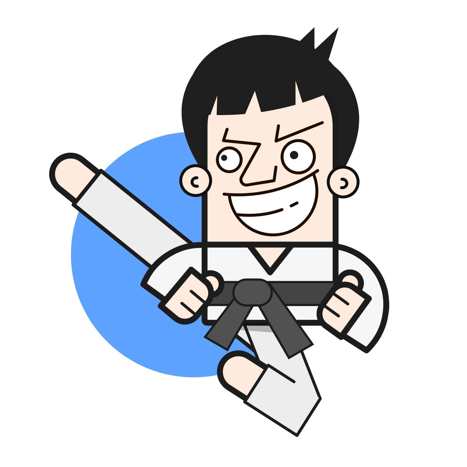 Taekwondo Logo Design Template. Vector Illustration For T-shirts , Flyers , Textiles