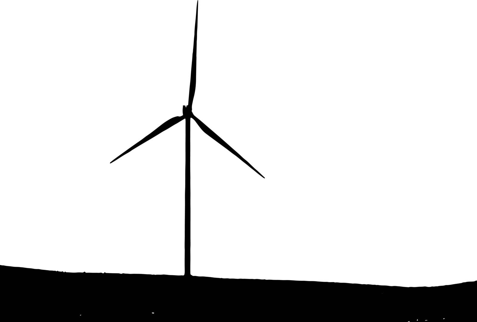 wind turbine on white background