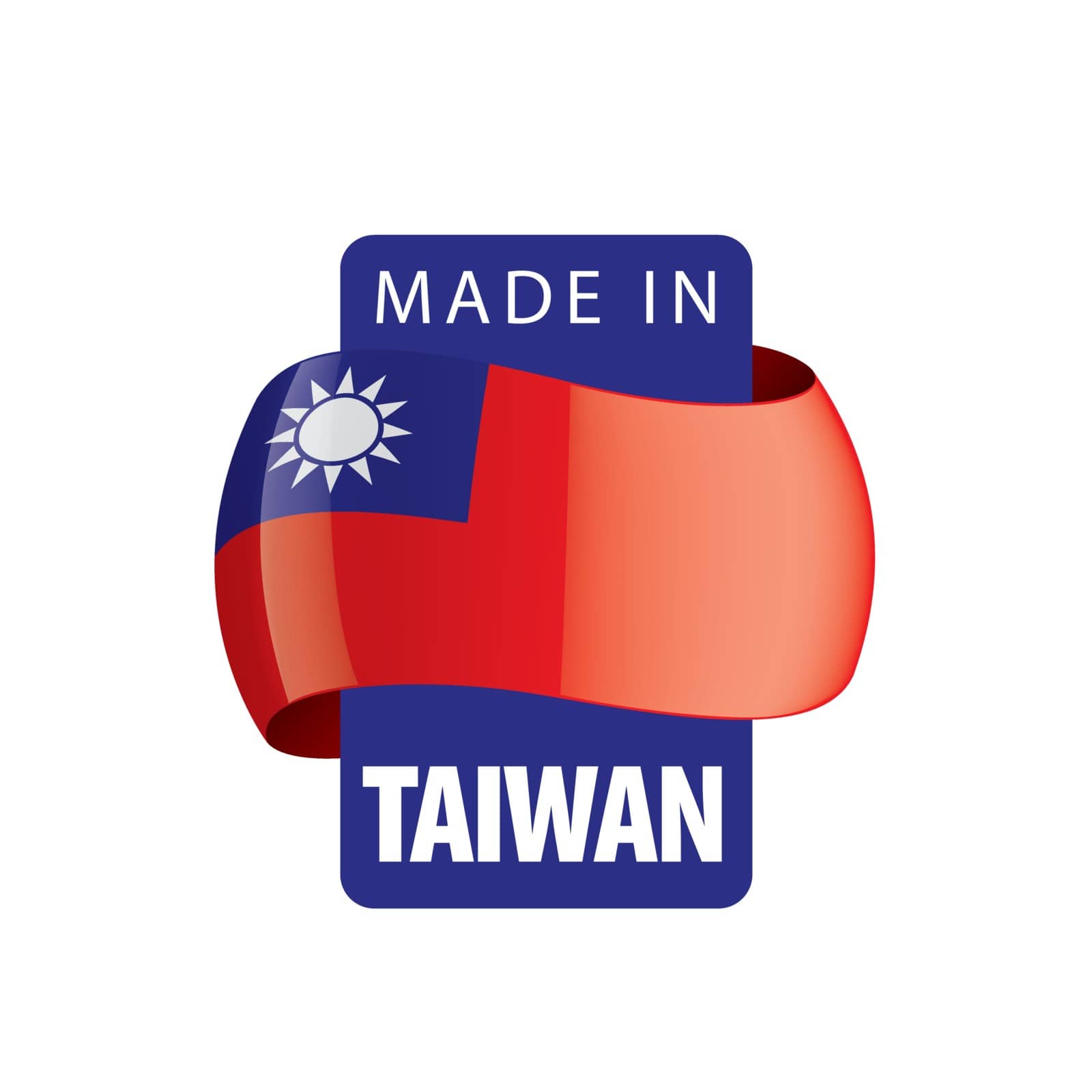 Taiwan flag, vector illustration on a white background.