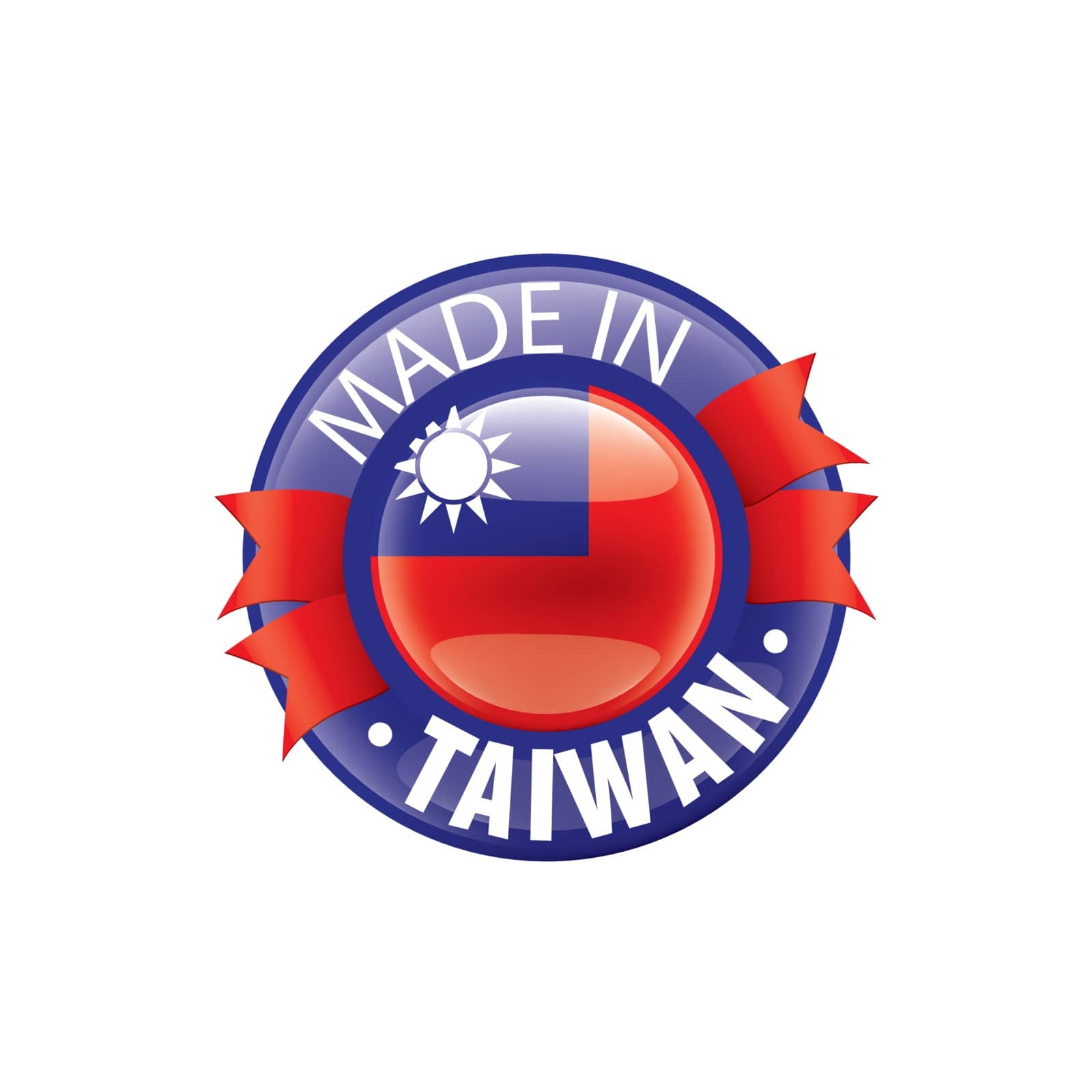 Taiwan flag, vector illustration on a white background by butenkow