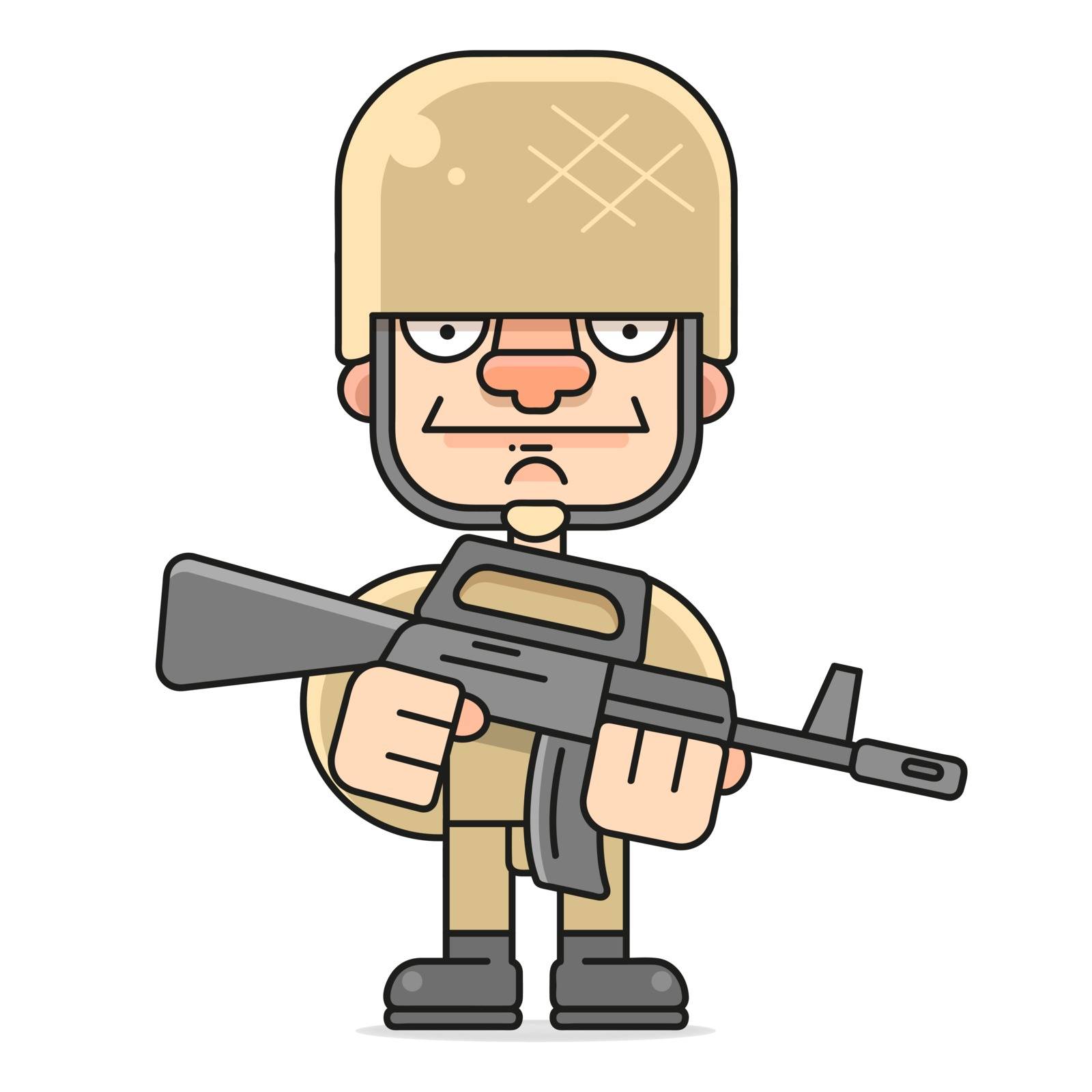 Profession: Soldier Vector Illustration On White Background For Your Design