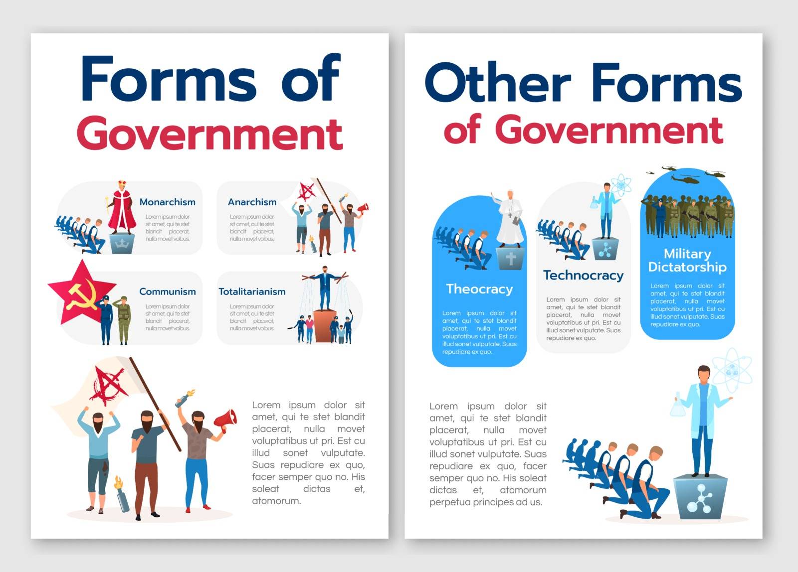 Political system metaphor brochure template by ntl
