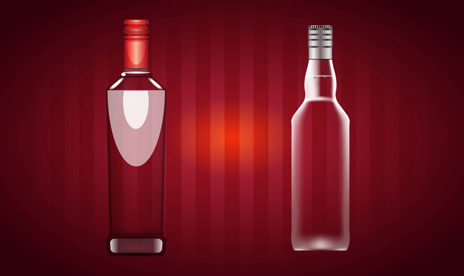 mock up illustration of vodka bottle on abstract background