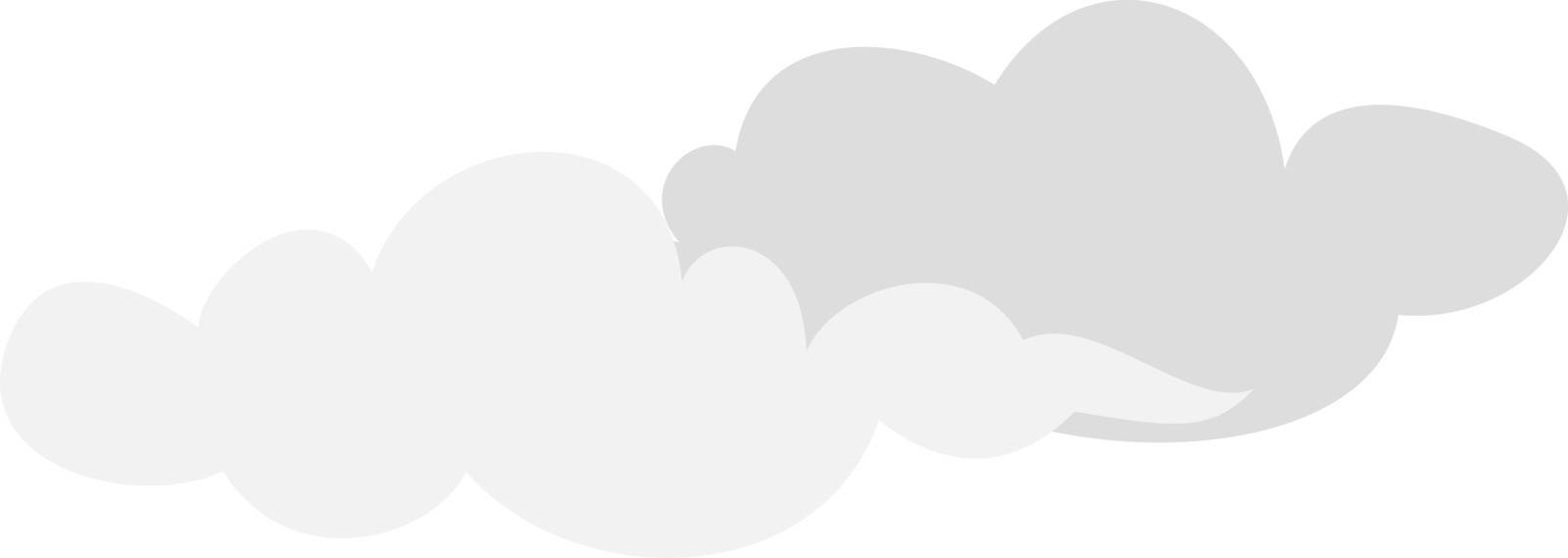 White clouds, illustration, vector on white background by Morphart