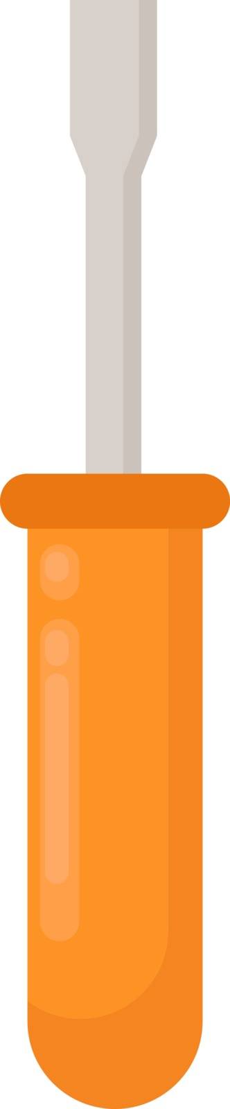 Orange screwdriver, illustration, vector on white background by Morphart