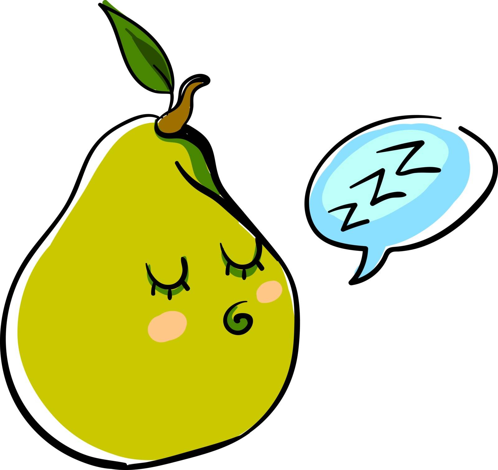 Guava sleeping, illustration, vector on white background.