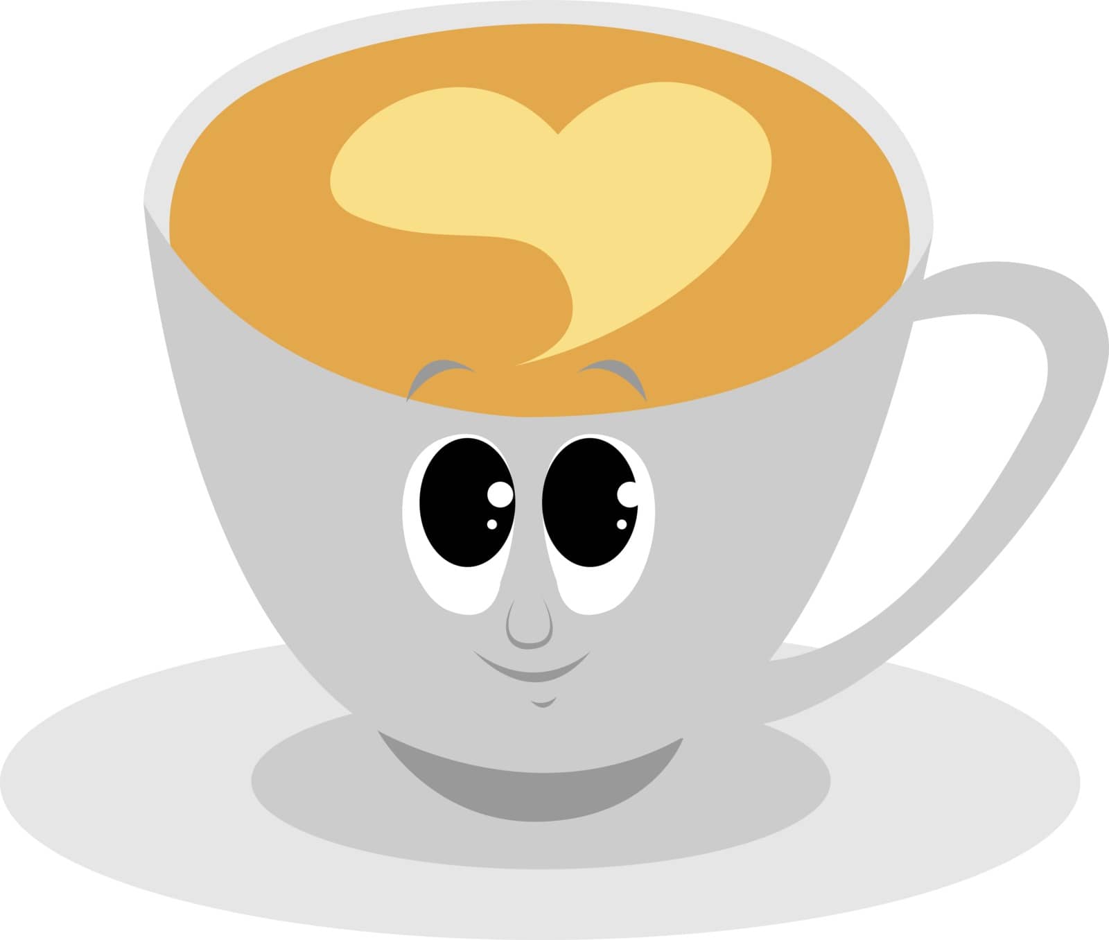 Espresso cup, illustration, vector on white background.