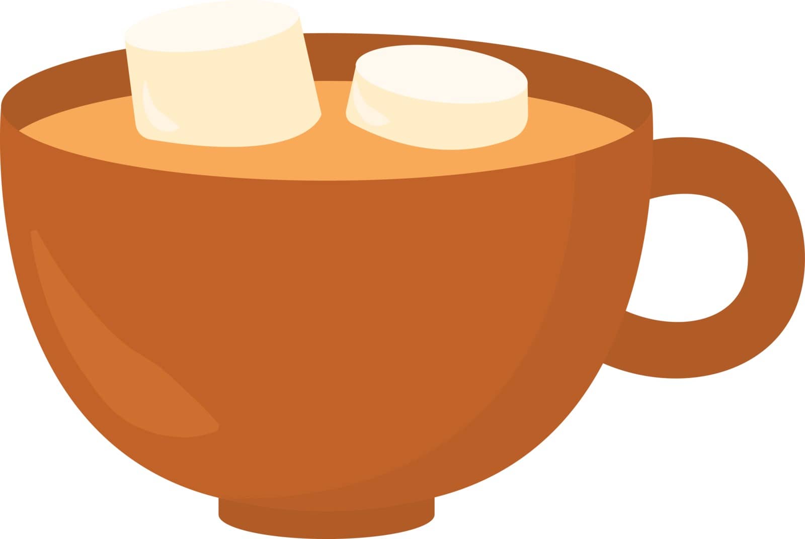 Cappuccino in pot, illustration, vector on white background.